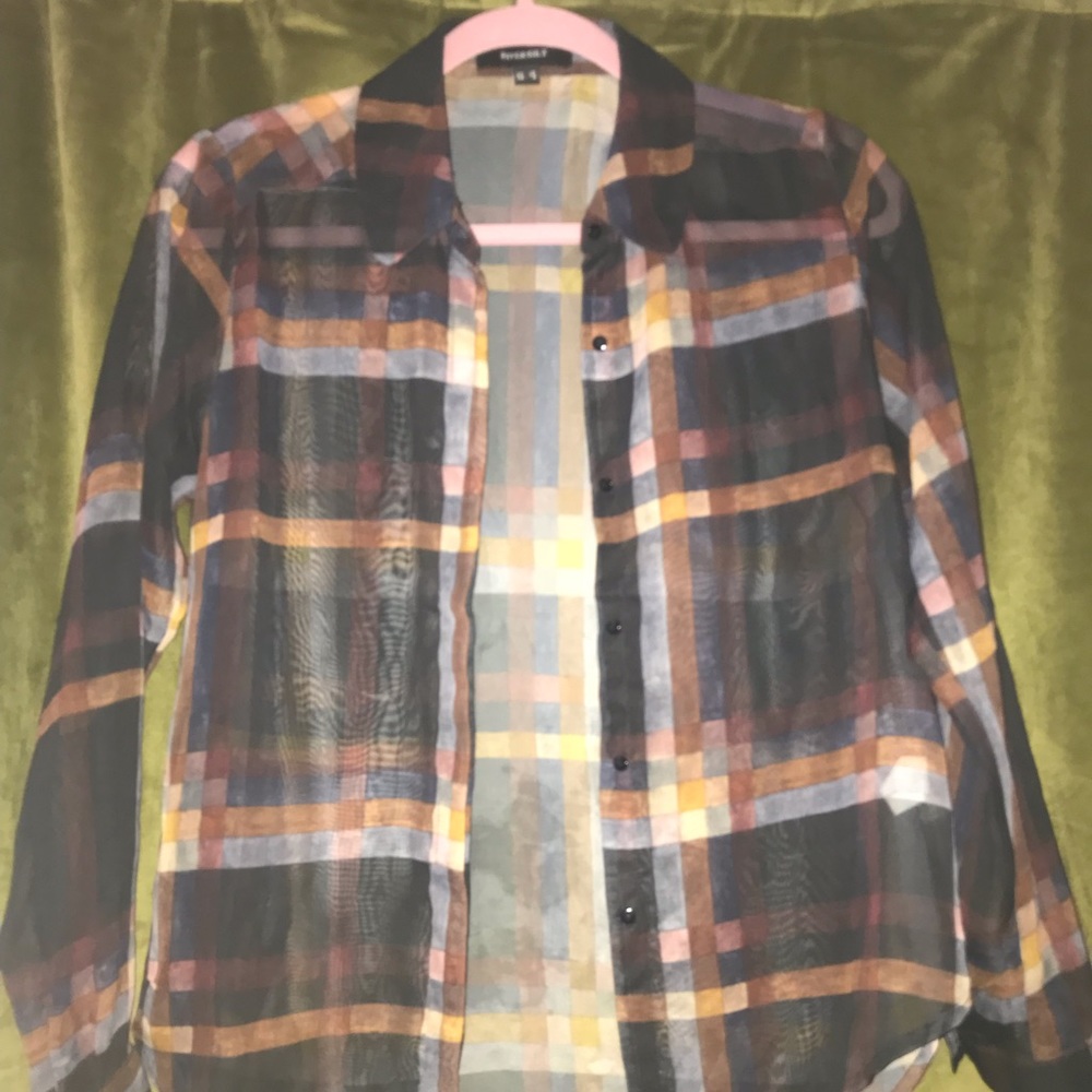 Sheer striped button down - Picture 3 of 4